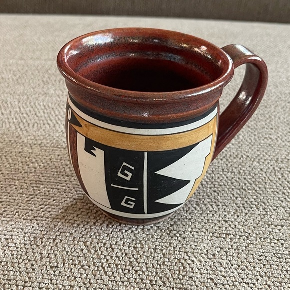 TINA RICHARDSON 1 SOUTHWEST PUEBLO INDIAN STYLE ART POTTERY MUGS SIGNED